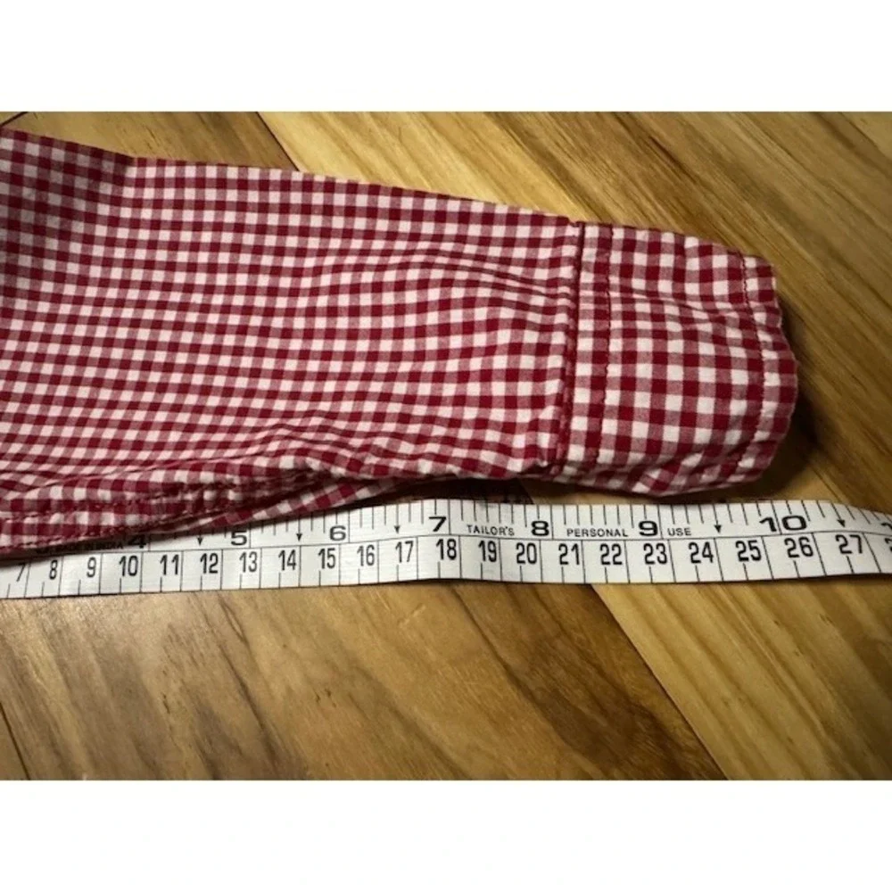 Gymboree‎ Button Down Boy 3T Red White Gingham Check Long Sleeve Shirt